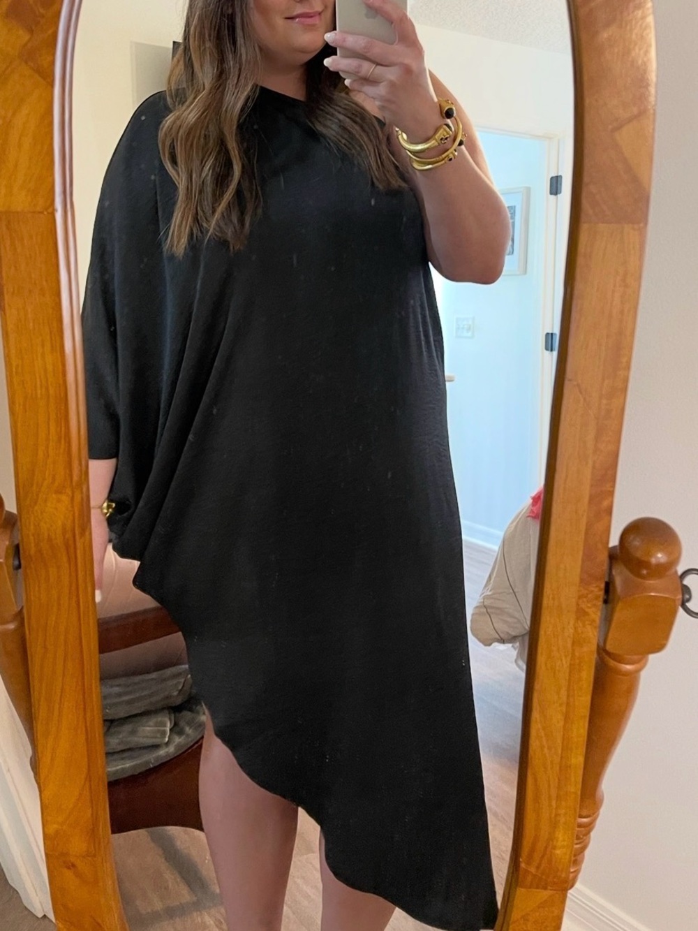 Vici One-Shoulder Black Asymmetric Dress